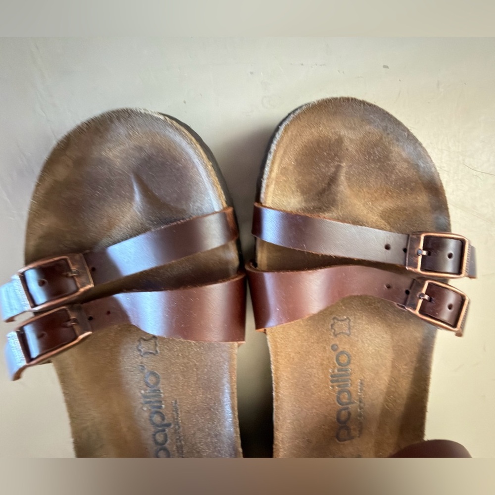 Papillio Brown Leather Sandals - Picture 2 of 10